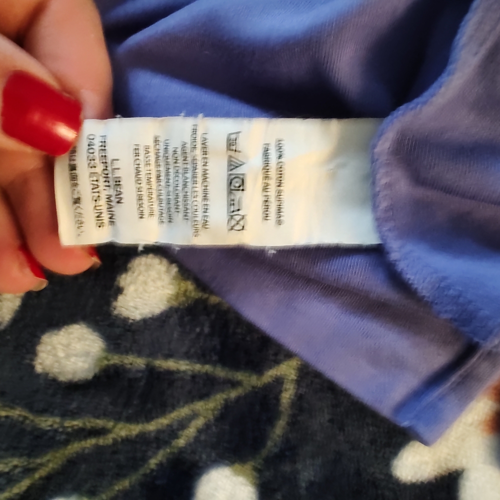 Blue-Purple Cowl Neck Long Sleeve Top-Gently Used - Picture 5 of 6